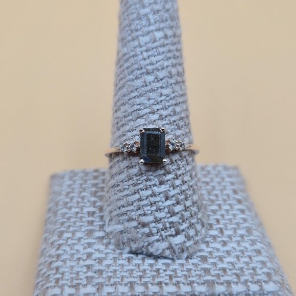 Size 9.75 Gold Over Sterling Silver Labradorite And Topaz Ring A5304 - Picture 1 of 9